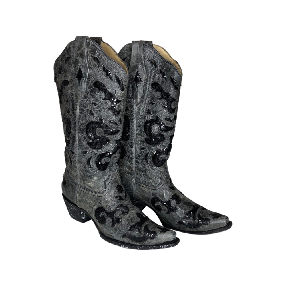Corral Vintage Distressed Boots with Sequin Inlay